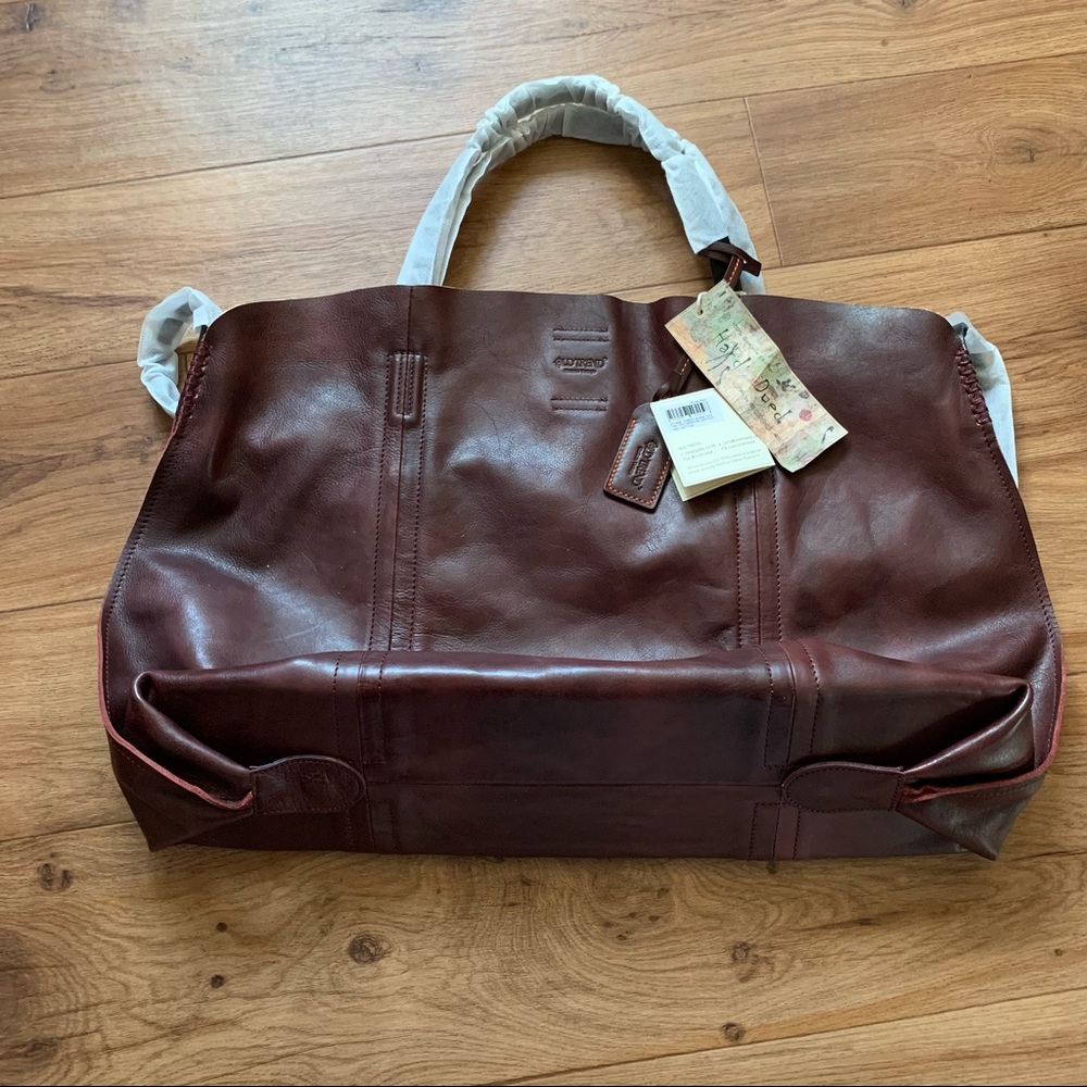 Old Trend Forest Island Leather Tote Bag Color Rusty Red NWT - Picture 9 of 10